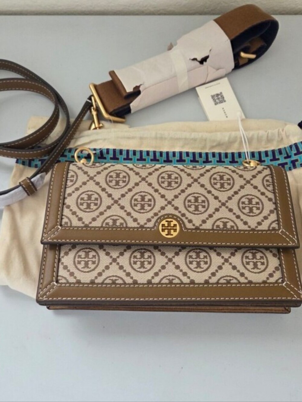 Tory Burch T Monogram Jacquard Shoulder Bag Crossbody